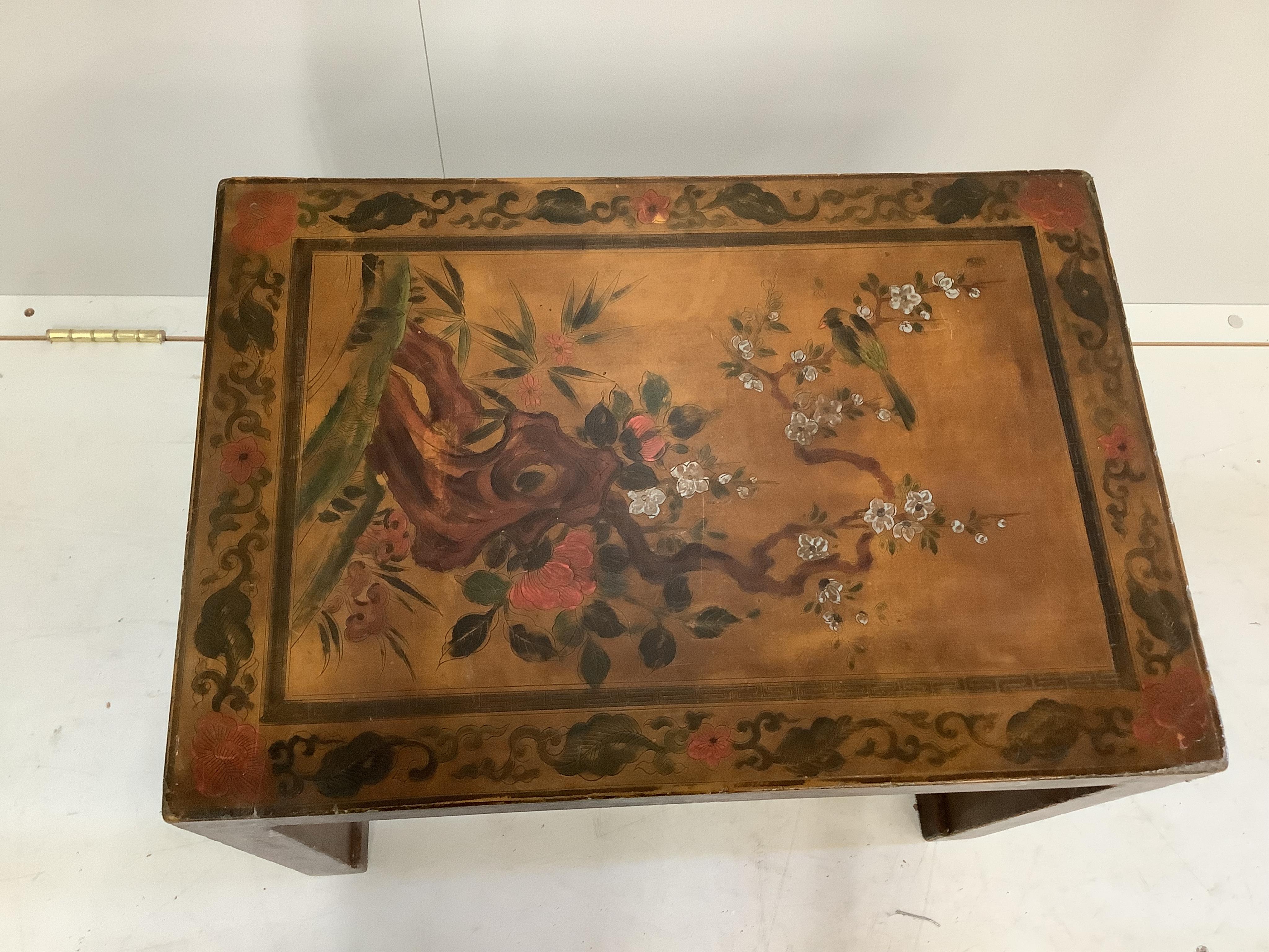 A rectangular lacquer occasional table, width 54cm, depth 37cm, height 41cm